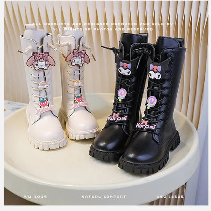 Sanrio Kuromi My Melody Girl boots Children's shoes autumn and winter cartoon Y2K kawalii fashion be all-match gift soft
