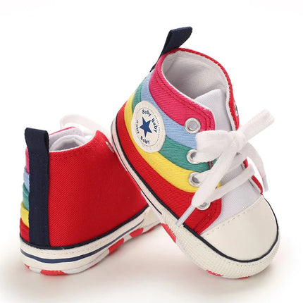 Baby Canvas Classic Sports Shoes Newborn Boys and Girls Printed Star First Walkers Shoes Infant Anti Slip Baby Shoes