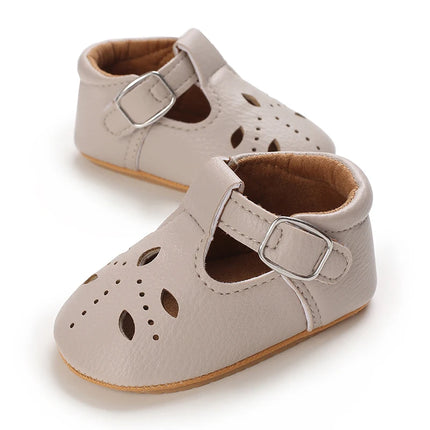 Breathable Newborn Baby Shoes Baby Boy Girl Shoes Girl Classic Bowknot Rubber Sole Anti-slip PU  Toddler Shoes First Walker