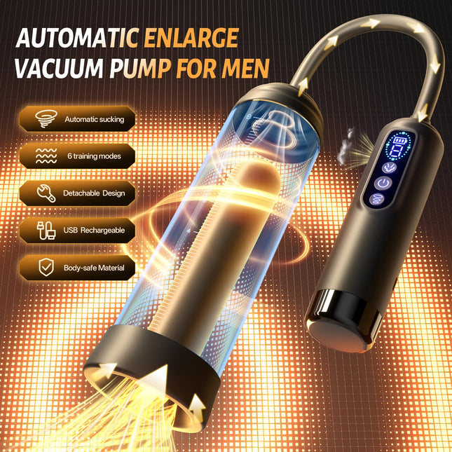 Automatic Electric Penis Pump Male Vacuum Suction Massager Delay Enlargement Glans Blowjob Masturbation Adult Sex Toys for Men