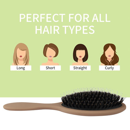 Matte Finish Boar Bristle Hair Brush Nylon Teeth Hair Extension Brush for Women Cushion Brush Hair Styling Smoothing Detangling