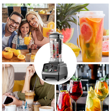BioloMix 3HP 2200W Heavy Duty Grade Timer Blender Mixer Juicer Fruit Food Processor Ice Smoothies BPA Free 2L Jar