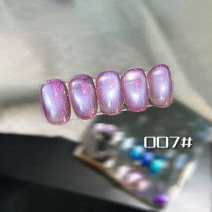 1-10pcs WS Sparkling Blue Glass Bead Cat Magnetic Gel Nail Polish Flash Whitening Popular Semi Permanent Soak Off UV Gel Varnish