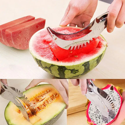 Watermelon Artifact Slicing Knife Stainless Steel Knife Corer Fruit And Vegetable Tools Watermelon Clip Kitchen Accessories