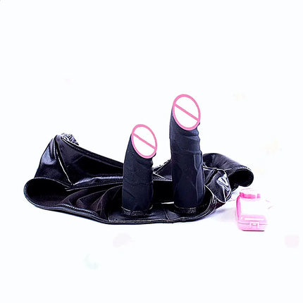 PU Leather Penis Panties Vibrating Silicone Dildos Anal Plug Lesbian Strapon Chastity Pants Underwear Masturbation Sex Toys