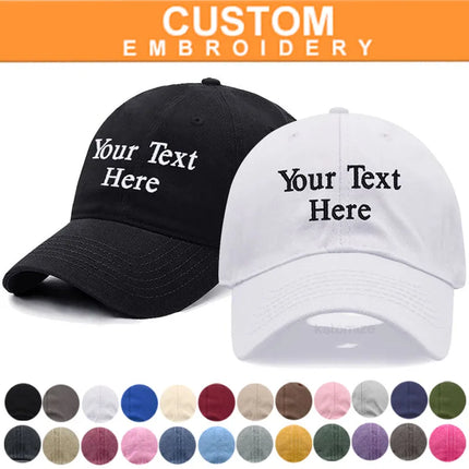 Custom Baseball Cap Embroidered Text Name Logo Soft Washed Cotton Dad Hats for Men Women ﻿ ﻿