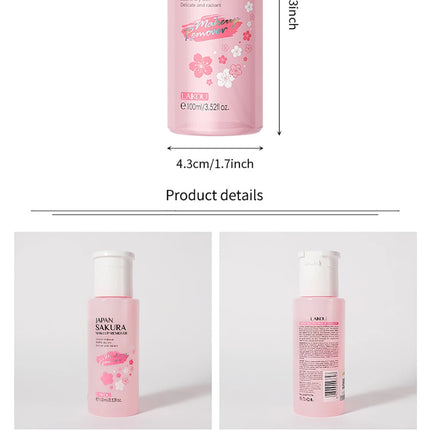 LAIKOU Japan Sakura Makeup Remover: The Ultimate Sensitive-Skin Solution for Deep Cleansing and Gentle Makeup Removal 100ml