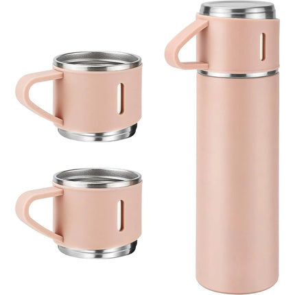 500ml/16.9oz Stainless Steel Thermo Vacuum Insulated Bottle with Cup for Coffee Hot Drink and Cold Drink Water Flask Set