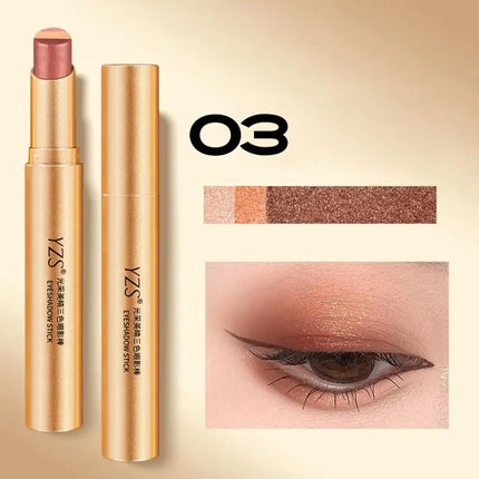 Glitter Eyeshadow Stick Three-Color Contouring Eyeshadow Makeup Eyeshadow Crayon Eyeshadow Pencil Eye Shimmer Stick For Women