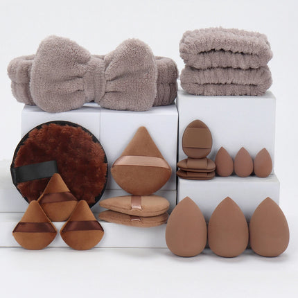 19 件 Cosmetic Puff Makeup Sponge Blender Beauty Egg Foundation Sponges Puff Wash Face Headband Wristband Make up Accessories