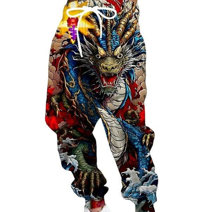 2026 Fashion New Limited Edition Five Claw Golden Dragon Texture 3D Printed Loose Outdoor Hip Hop Street Casual Sports Pants