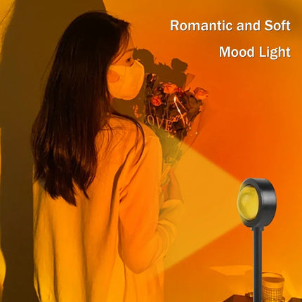 USB Sunset Lamp Sunset Projector Mood Light Living Room Bedroom Night Light Indoor Decor Bar Atmosphere Photography Background