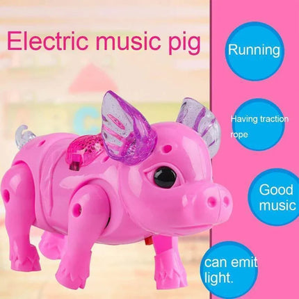New Pink Color Electric Walking Pig Toy With Light Musical Kids Funny Electronics Toy Children Birthday Gift Toys