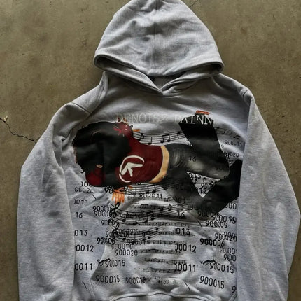 Luni Wild Nights Live Print Loose Zipper Hoodie Women Street Y2k New Hip Hop Punk Rock Sweatshirt Best Sell Unisex Casual Hoodie