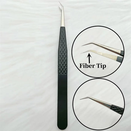 Fiber Tip False Lash Tweezers For Eyelash Extensions Clip Boot Volume Isolation Precise Nano Eyebrow Nail Art Tongs Makeup Tools