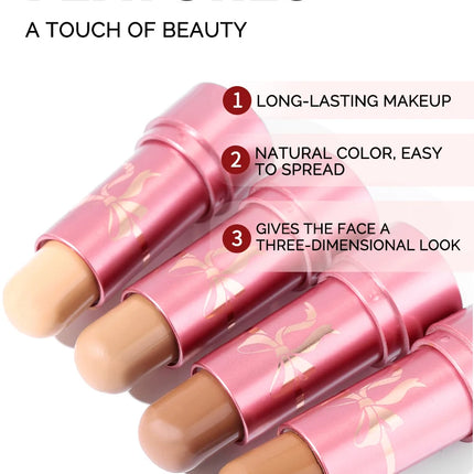 Multi-functional shadow contour stick, concealer, highlighter for facial brightening, natural makeup effect, mixed colors, enhan