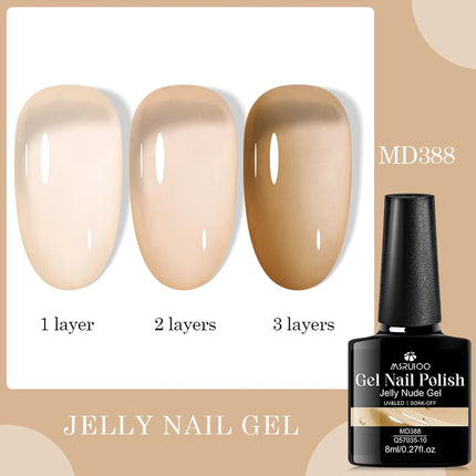 8ml Jelly Milky White Gel Nail Polish Translucent Pure Color UV Gel Polish Semi Permanent Soak Off Varnish Manicure Nail Art DIY