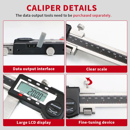 SHANHR 500/600 MM Digital Vernier Caliper Gauge Electronic Caliper LCD Micrometer Caliper Stainless Steel Measuring Tool