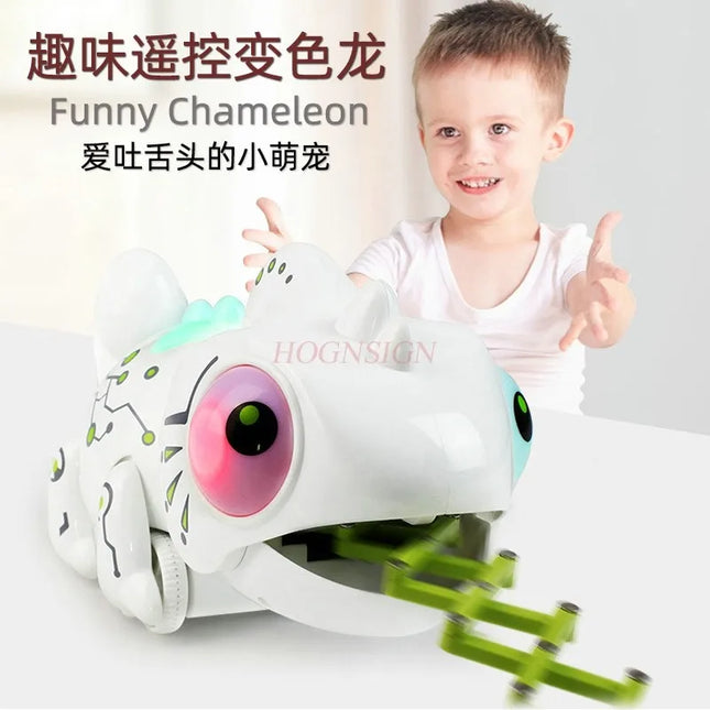 Remote Control Chameleon Toy Moving Dinosaur Electric Boy's Puzzle and Brainstorming Intelligence Development