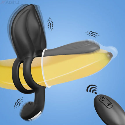 Couple Vibrator Sex Cockring with Dual Motor Delay Ejaculation Penisring Remote Control Cock Penis Ring Adult Sey Toys for Men