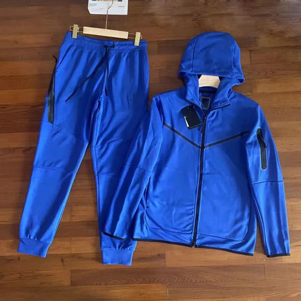 Men Knit Zip Hoodie Pants Set Sports - Windproof Cotton Casual / Ensemble Homme Hoodie Zip Pantalon - Coupe-Vent Coton