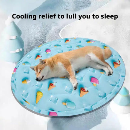 Cooling Pet Blanket Non-Slip Faux Silk Ice Pad Wear-Resistant Scratch-Proof Floor Protector Washable Summer Mat for Puppy Kitten