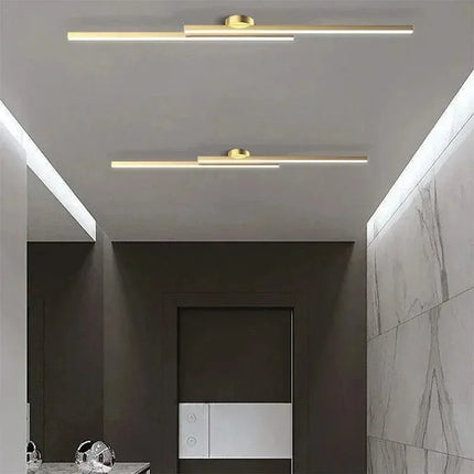 Modern LED Ceiling Light Simple Line Aluminum Corridor Light Living Room Bedroom Remote Dimming Interior Decoration Ceiling Lamp