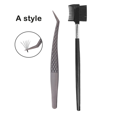Diamond Grip Eyelash Extensions Tweezer Lash Precision Tweezers Steel Dolphin-shaped Tip, False Lashes Application Tools, Black