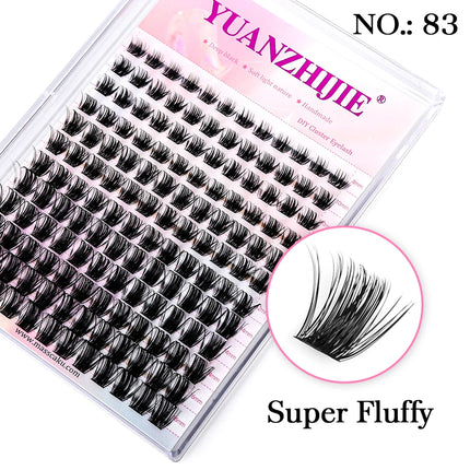 12lines Super Fluffy YUANZHIJIE DIY Eyelashes Cluster Individual lash Bunches Premium Material Multi Pointed Natural Eyelash