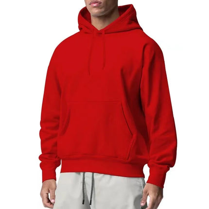 Cotton Hooded Sweatshirt, Solid Color Fashion Fit Sweatshirt, Autumn and Winter Fashion Sweatshirt, Suitable for Going Out