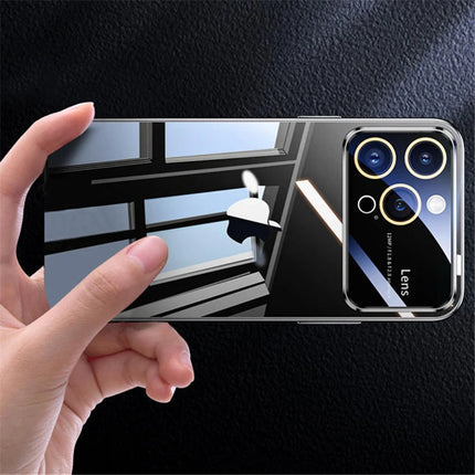 Luxury Plating Clear Hard PC Glass Lens Camera Protection Case For iPhone 17 Pro Max 16 15 13 11 12 14 Transparent Bumper Cover