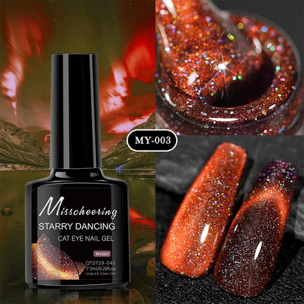 Romantic Galaxy Cat Eye Gel Nail Polish Semi-permanent Glitter Soak Off UV Holographic Magnetic Rainbow Gel for Nail Manicure