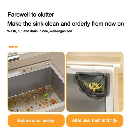 Separate Anti-leak Sink Drain Basket Filter Quickly Triangle Kitchen Sink Filter Strainer Magnetic Badge Holder