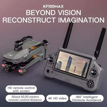 Teeggi KF100 MAX GPS RC with screen Drones With 4K HD Camera Profesional 3-Axis Gimbal obstacle avoidance 6KM Foldable RC Dron