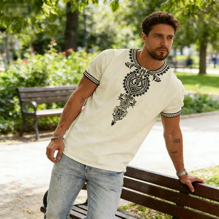 style Outdoor Street Men's Fashionable T-shirt 3D Printed Men's Fitness T-shirt Daily Casual Sports Short-sleeved Tops