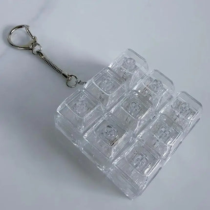 Crystal Keycap Keychain 1/2/3/4/9 Key Keyboard Fingertip Clicker Stress Relief Decompression Toy