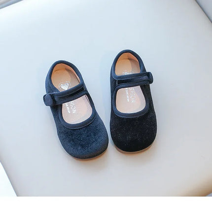 Girls Suede Flats Shoes Soft Sole Kids Moccasin Shoes Japanese Style Solid Color Simple Children's Casual Shoes Spring Autumn