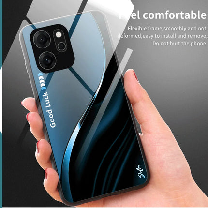 Hard Tempered Glass Case For Honor X9d Magic 8 Lite Protective Cover Gradient Color Back Shell Fundas