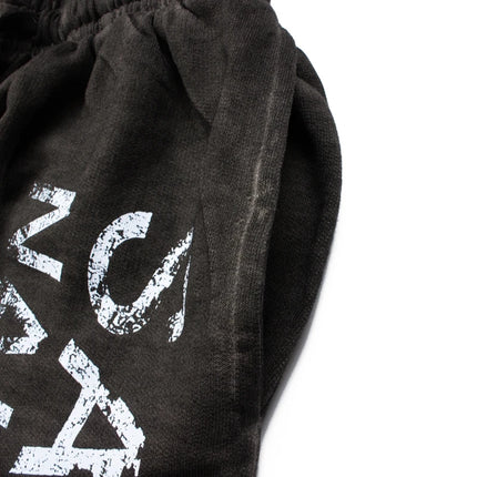 Summer SATOSHI Shorts Vintage Distressed Washed Faded Classic Letter Print Drawstring Pants Hiphop Street Five Point Sweatpants