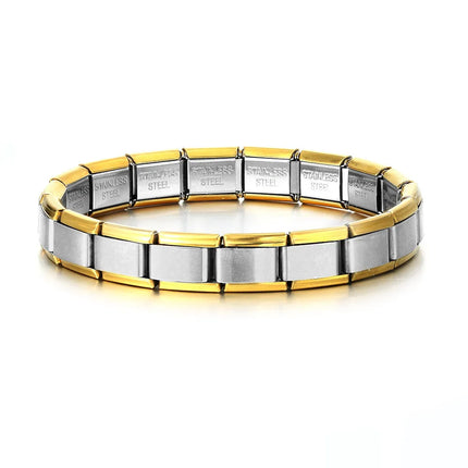 2025 Fashion Functional Elastic Bracelet Modular Bulk Italian Charms Links Fit Bracelet Stainless Steel Jewelry Wholesale