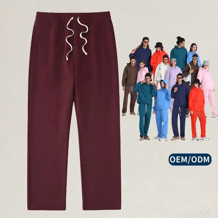High-end sweatpants made of 350g American retro blended fabric, custom logo, casual and loose fit, breathable, large size sweatp