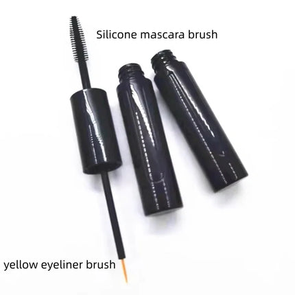 10-100pcs Empty 5ml+5ml Double-headed Tube Bright Black Mascara /Eyeliner Tube Eyelash Growth Liquid Container DIY Makeup tool