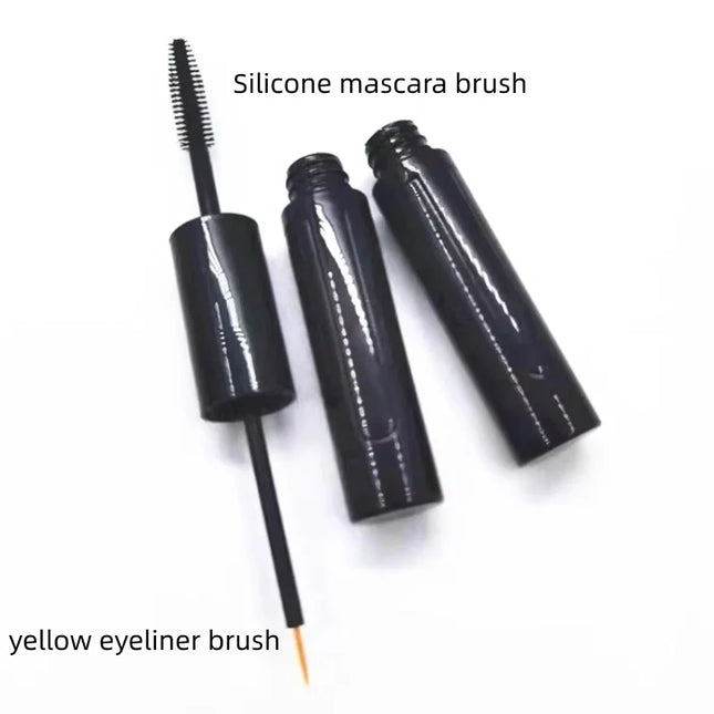 10-100pcs Empty 5ml+5ml Double-headed Tube Bright Black Mascara /Eyeliner Tube Eyelash Growth Liquid Container DIY Makeup tool