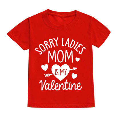 Daddy and Mommy's Valentine Print Kids T-Shirt Child Red Shirts Tops Boys Girls T-Shirt Valentine's Day Party Gifts Casual Clothes