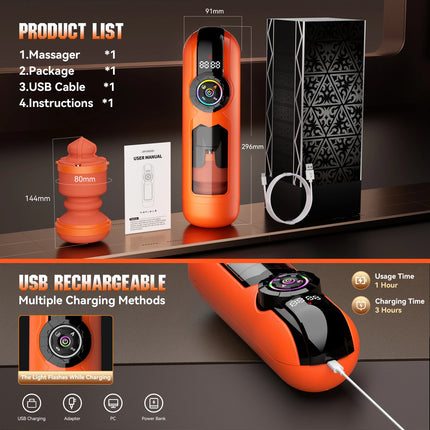Automatic Male Masturbator Cup Telescopic Sucking Heated Pussy Blowjob Machine Thrusting Vibration Masturbation Sex Toy for Men