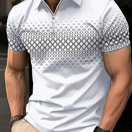 Men's Clothes Summer Fashion Sport Lapel Polo Shirt Men Casual Polyester Quick-Drying Zipper Polo Shirt Men Slim Fit Tops Polo