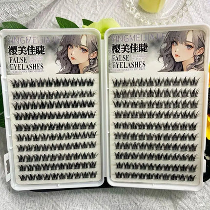 Doggy Eye Lashes No Glue False Eyelashes Extenstion Natural Thick Wispy Segment Eyelash Supplies For Classic Makeup And Cosplay