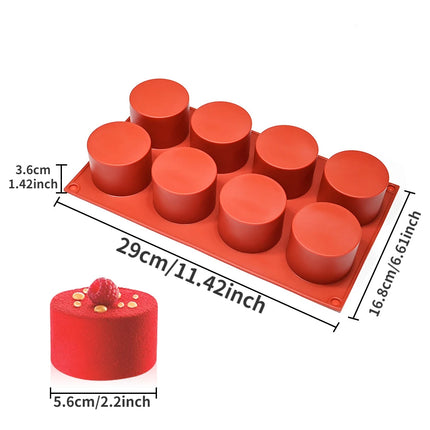 Cylinder Silicone Mold for Soap Jelly Pudding Resin Chocolate Cookie Mold hocolate Covered Sandwich Tool Candy Cake Baking Pan