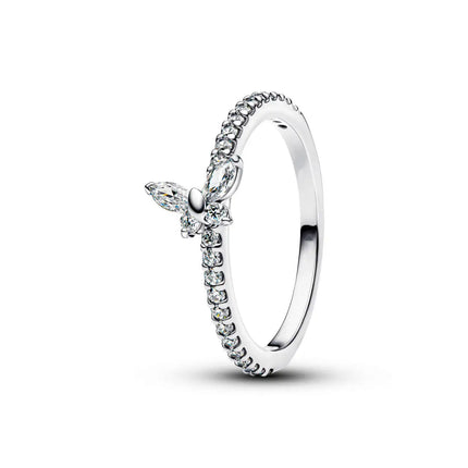 Luxury Hot Selling 925 Sterling Silver Heart-Shaped Flower And Butterfly Ring Suitable For Women's Party Jewelry Gifts