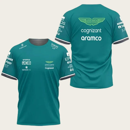 Aston Martin Alonso No. 14 Racing Suit, Quick Drying Short Sleeved, Breathable, Fashionable, Personalized Street Fashion Top
